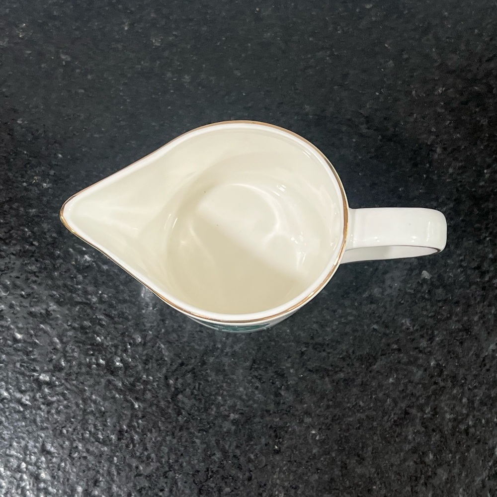 Grace's Teaware Summertime Serenity Fine Ceramic Creamer Teal White Floral Vtg - Picture 4 of 6
